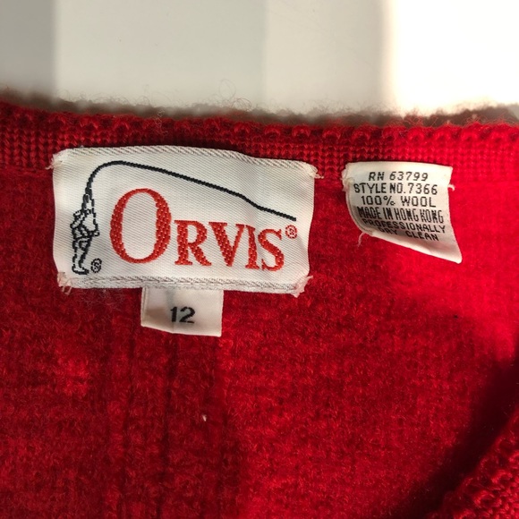 Women Orvis 100% wool cropped cardigan, sz 12 - Picture 3 of 5